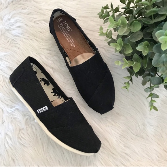 Toms Shoes - Toms Black Slip On Canvas Shoes